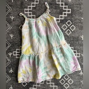 Grayson Threads Kids girls tunic dress 100% cotton tie dye rainbow size 4/5 XS